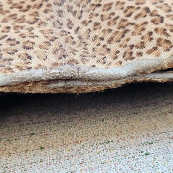 Vintage BOTTEGA VENETA Handbag Brown Animal Print Tote Bag Made in Italy Auth - Picture 6 of 11